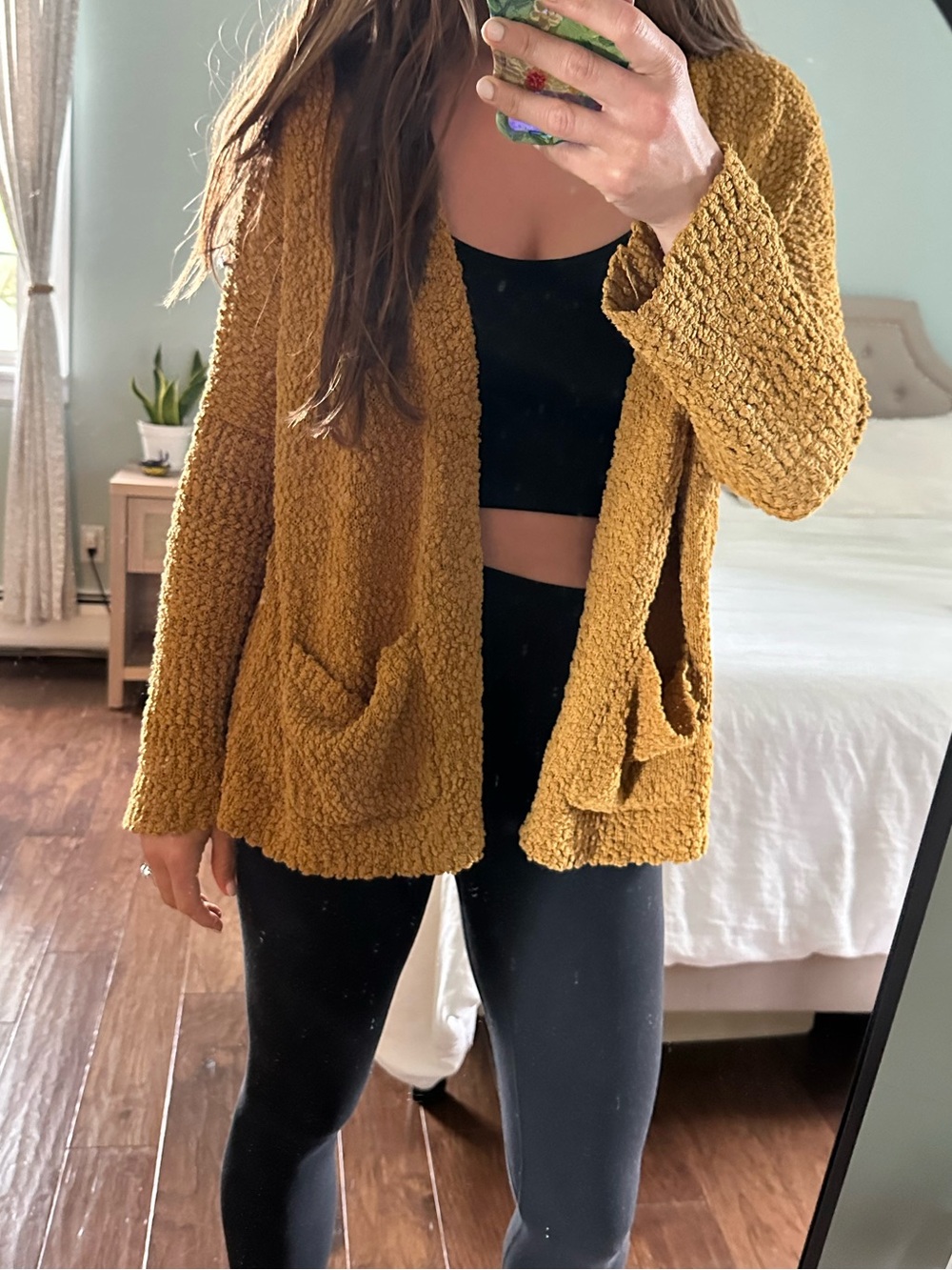 Cupio long mustard yellow cardigan | loose cozy fit